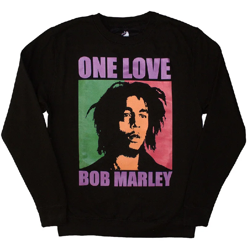 Bob Marley | Official Band Sweatshirt | One Love (Oversized) Hoodie with Hem Lace Feminine Delicate