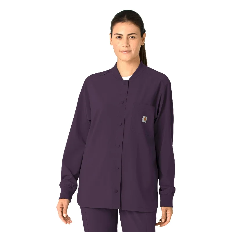 Carhartt Force Cross-Flex Women's Shirt Jacket - Black Plum Collared Jacket Crew Neck Jacket Turtle Neck Jacket Carhartt Force Cross-Flex Women's Shirt Jacket - Black Plum Collared Jacket Crew Neck Jacket Turtle Neck Jacket
