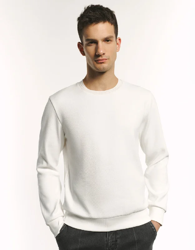 Crew Neck Straight Sweatshirt Cotton Hoodie Fleece Lining Warmth