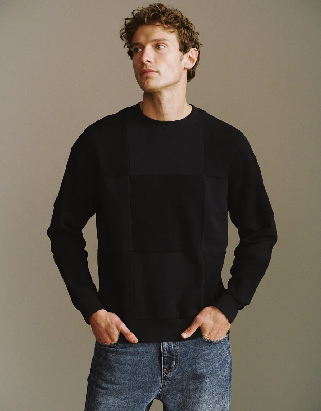 Crew Neck Sweatshirt Hoodie with Drawcord Adjustable Secure