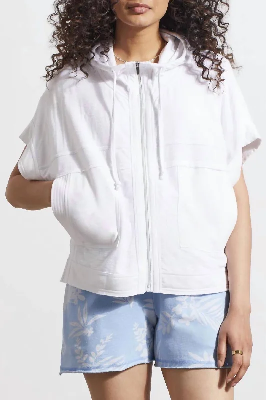Crop Zip Up Hooded Jacket In White Appliqued Jacket Beaded Jacket Sequined Jacket
