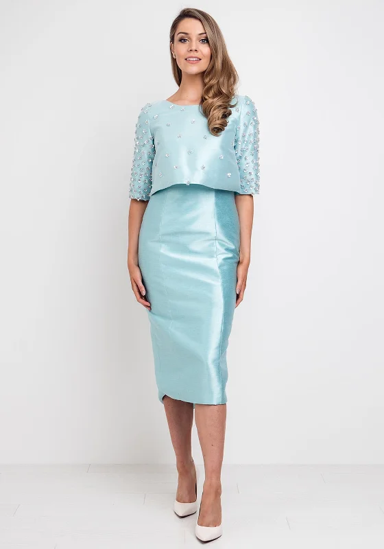 Fely Campo Floral Sequin Dress & Jacket, Aqua Blue Knit Jacket Woven Jacket Fleece Jacket Fely Campo Floral Sequin Dress & Jacket, Aqua Blue Knit Jacket Woven Jacket Fleece Jacket