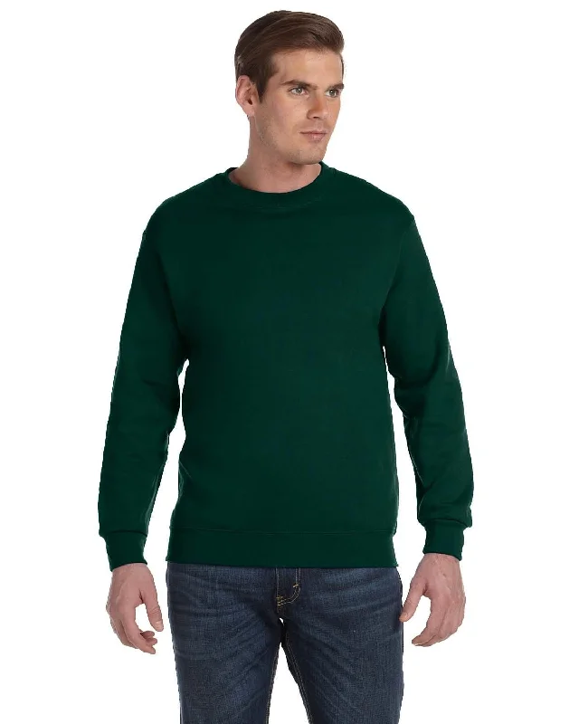 Gildan DryBlend 50/50 Crewneck Sweatshirt | Forest Green Hoodie with Button Placket Classic Preppy Gildan DryBlend 50/50 Crewneck Sweatshirt | Forest Green Hoodie with Button Placket Classic Preppy