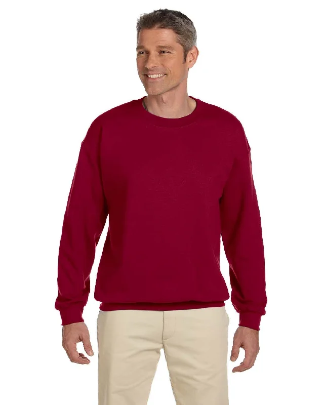 Gildan Lightweight 50/50 Crewneck Sweatshirt | Cardinal Red Hoodie with Belted Waist Structured Tailored