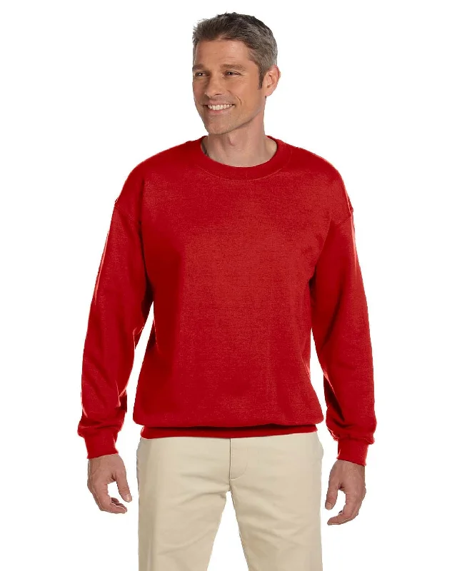 Gildan Lightweight 50/50 Crewneck Sweatshirt | Red Hoodie with Ribbed Cuffs Snug Fit Comfort Gildan Lightweight 50/50 Crewneck Sweatshirt | Red Hoodie with Ribbed Cuffs Snug Fit Comfort