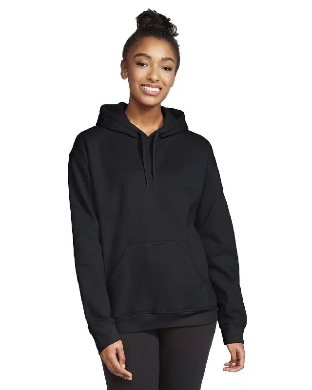 Gildan Softstyle Fleece Pullover Hooded Sweatshirt | Black Hoodie with Reflective Safety Nightwear