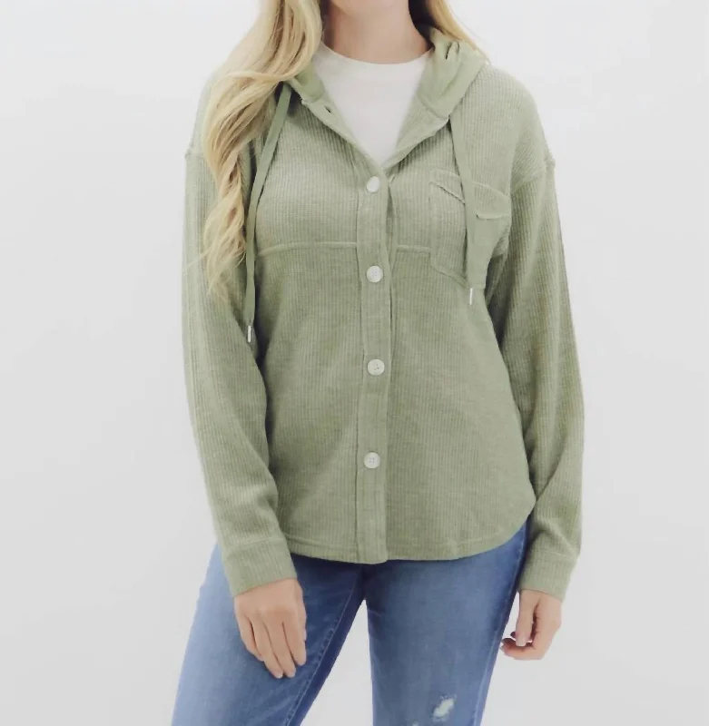 Haley Jacket In Sage Cardigan Sweater Pullover