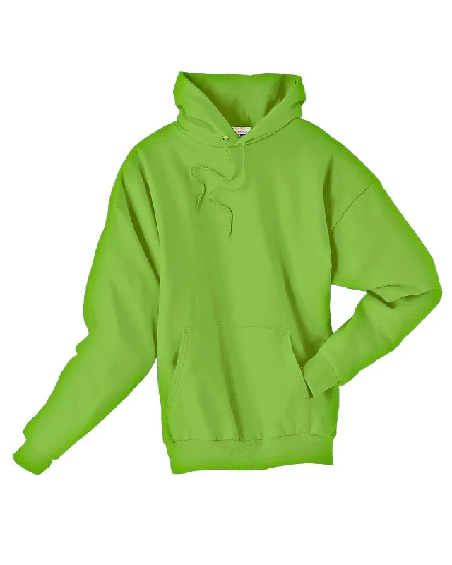 Hanes 50/50 Hoodie Sweatshirt | Lime Hoodie with Stripes Bold Sporty