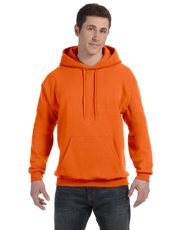 Hanes 50/50 Hoodie Sweatshirt | Orange Hoodie with Set-In Sleeves Structured Classic Hanes 50/50 Hoodie Sweatshirt | Orange Hoodie with Set-In Sleeves Structured Classic