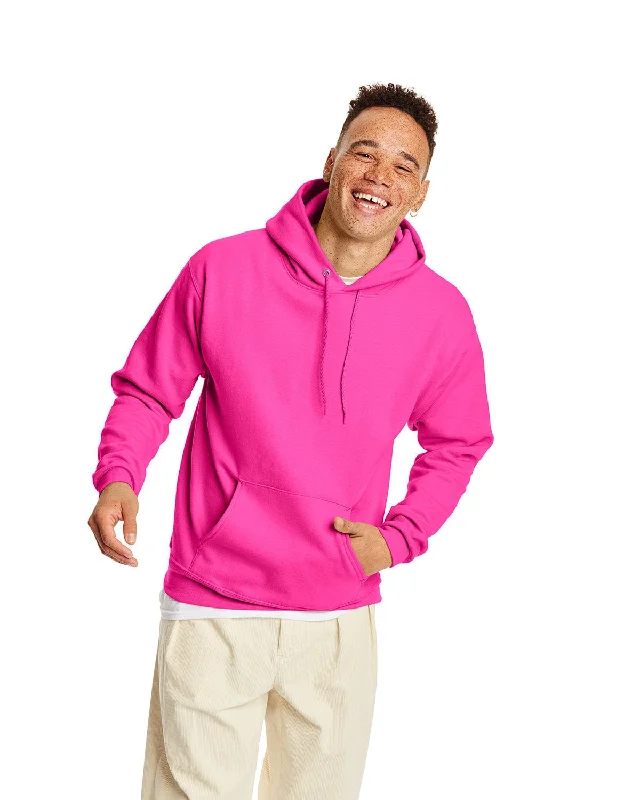 Hanes 50/50 Hoodie Sweatshirt | Safety Pink Hoodie with Neon Bright Vibrant