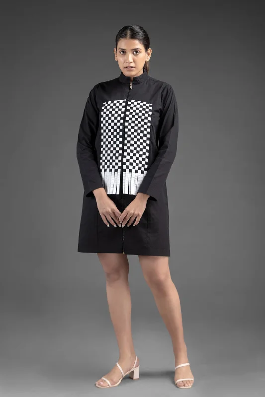 Matted Jacket Dress - Black Satin Jacket Silk Jacket Chiffon Jacket
