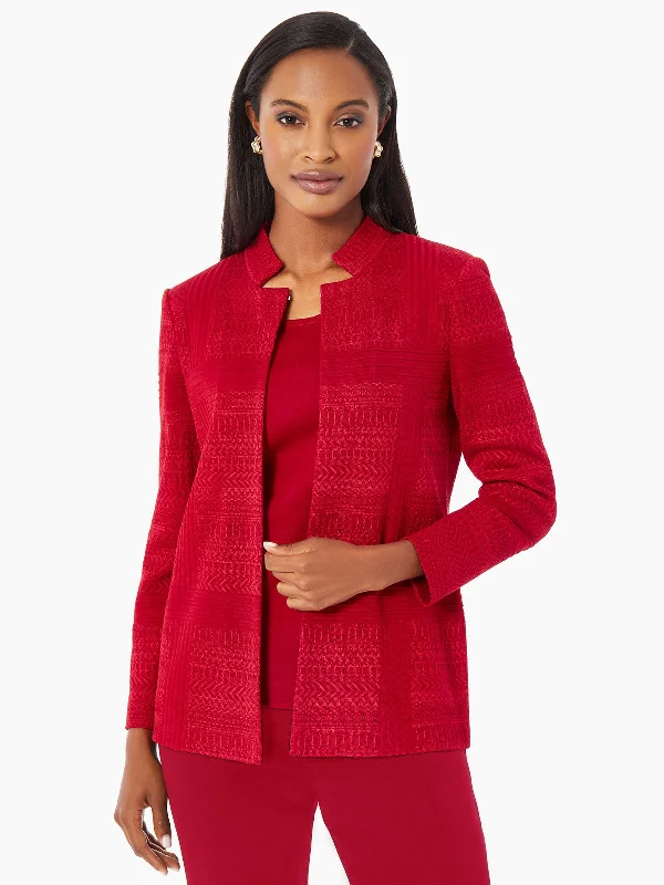 Heritage Fit Multi-Directional Pattern Knit Jacket One-Shoulder Jacket Off-the-Shoulder Jacket Asymmetrical Jacket Heritage Fit Multi-Directional Pattern Knit Jacket One-Shoulder Jacket Off-the-Shoulder Jacket Asymmetrical Jacket
