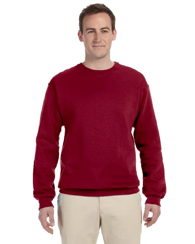 Jerzees 50/50 Crewneck Sweatshirt | Cardinal Hoodie with Cropped Fit Short Trendy