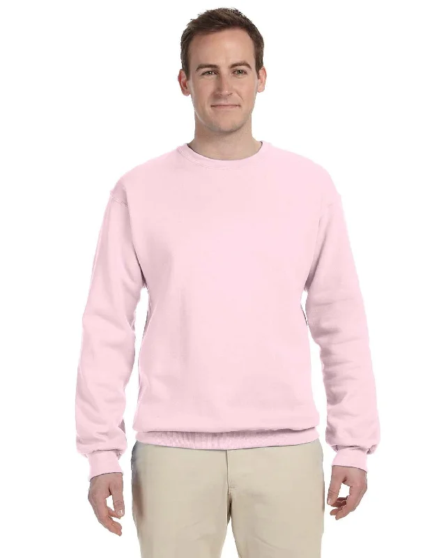 Jerzees 50/50 Crewneck Sweatshirt | Classic Pink Hoodie with V-Neck Classic Versatile Jerzees 50/50 Crewneck Sweatshirt | Classic Pink Hoodie with V-Neck Classic Versatile