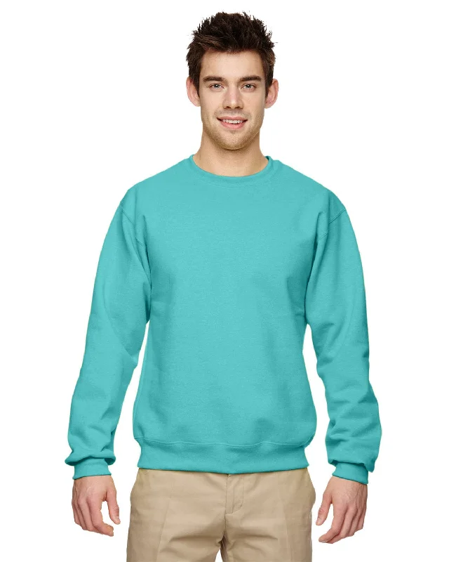 Jerzees 50/50 Crewneck Sweatshirt | Scuba Blue Hoodie with Pattern Geometric Abstract Jerzees 50/50 Crewneck Sweatshirt | Scuba Blue Hoodie with Pattern Geometric Abstract