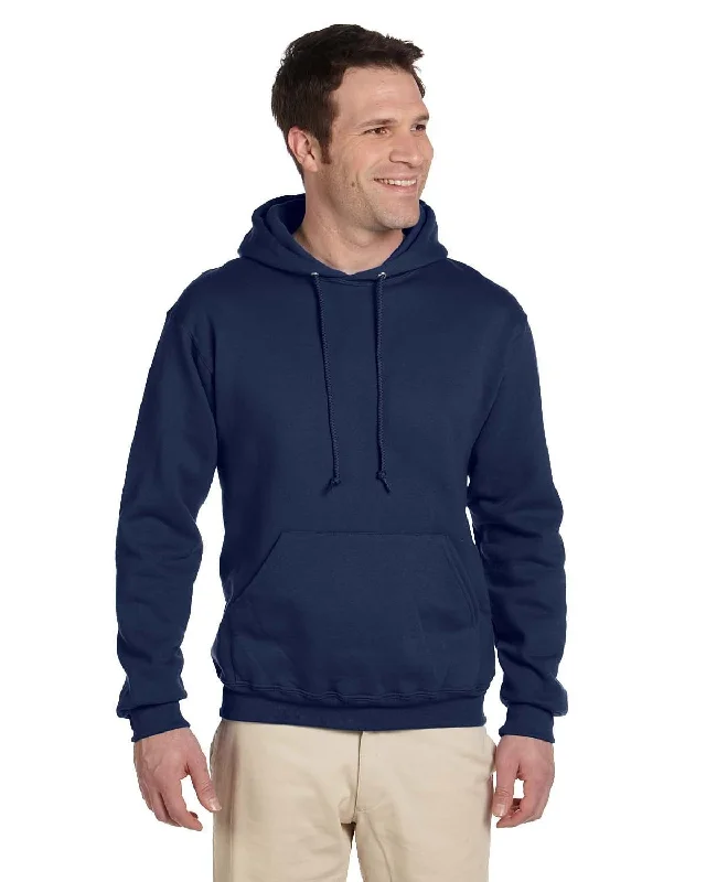 Jerzees SuperSweats Hooded Pullover Sweatshirt | J Navy Hoodie with Color Block Contrast Stylish Jerzees SuperSweats Hooded Pullover Sweatshirt | J Navy Hoodie with Color Block Contrast Stylish
