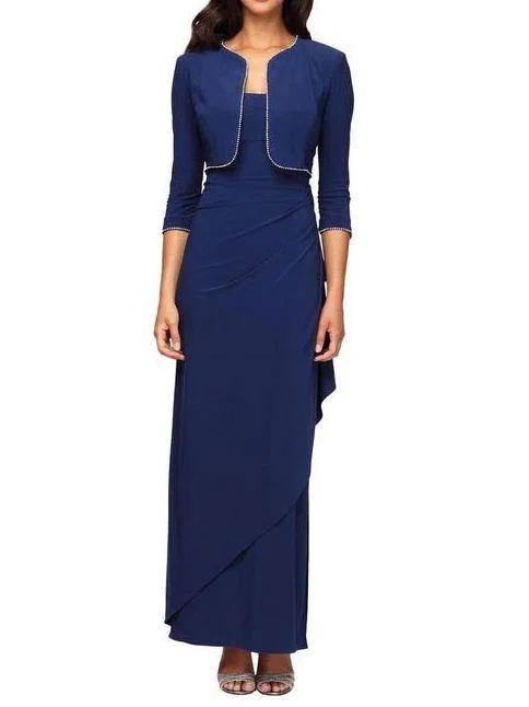 Alex Evenings AE235173 Long Formal Dress with Bolero Jacket Appliqued Jacket Beaded Jacket Sequined Jacket Alex Evenings AE235173 Long Formal Dress with Bolero Jacket Appliqued Jacket Beaded Jacket Sequined Jacket