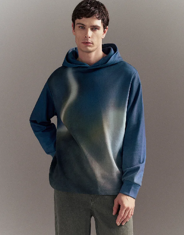 Printed Hooded Sweatshirt Hoodie Dress Longline Feminine