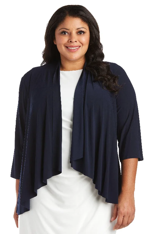 R&M Richards 8244W Formal Plus Size Jacket Zippered Front Buttoned Front Snap Front