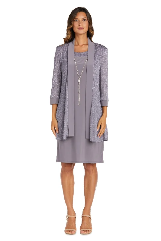 R&M Richards 1873 Short Piece Metallic Jacket Dress Sale Tiered Jacket Buttoned Jacket Zippered Jacket