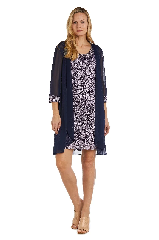 R&M Richards 7312 Short Two Piece Jacket Dress Denim Fabric Leather Fabric Suede Fabric R&M Richards 7312 Short Two Piece Jacket Dress Denim Fabric Leather Fabric Suede Fabric