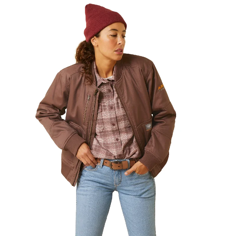 Rebar DuraCanvas Bomber Jacket A-Line Jacket Boat Neck Shawl Collar