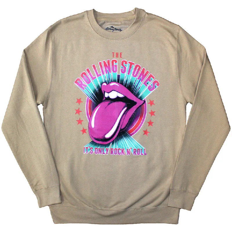 The Rolling Stones | Official Band Sweatshirt | It's Only R 'n R (Oversized) Hoodie with Hem Detail Decorative Unique