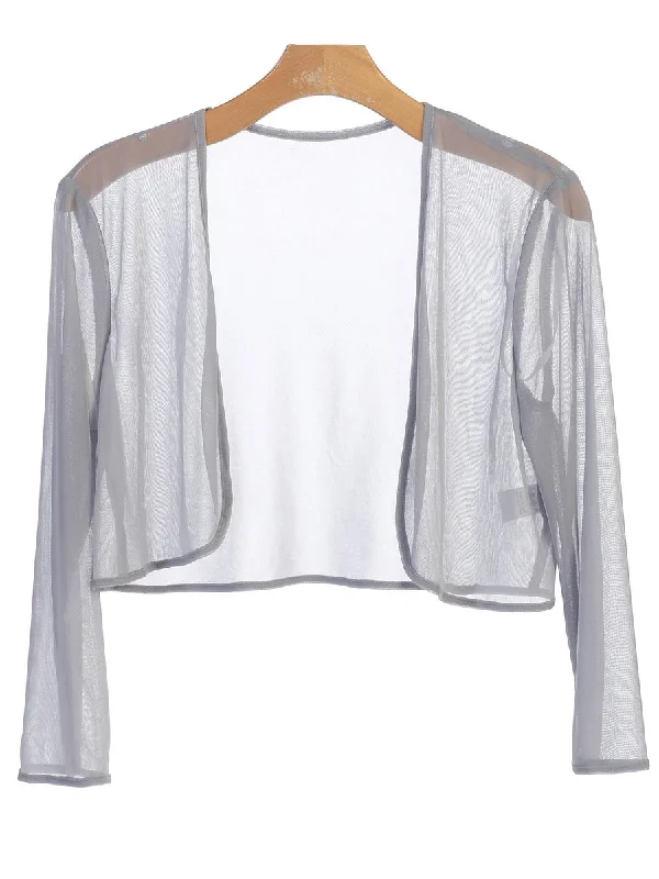 Silver 4XL Chiffon Formal Bolero Evening Jacket Sale Tailored Jacket Straight Jacket A-Line Jacket Silver 4XL Chiffon Formal Bolero Evening Jacket Sale Tailored Jacket Straight Jacket A-Line Jacket