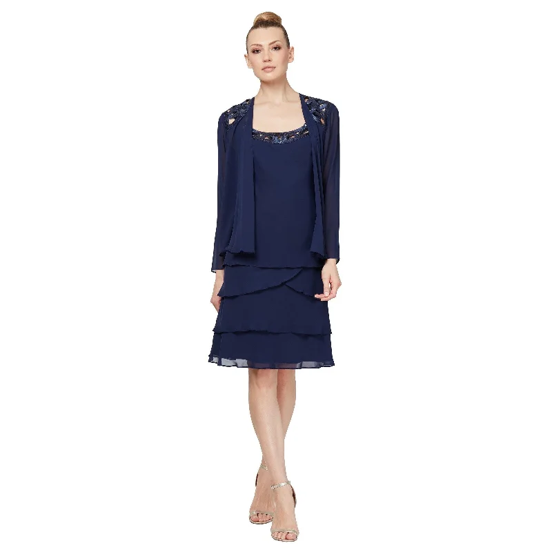 SL Fashions 110692M Short Tiered Skirt Jacket Dress Sale Snapped Jacket Toggled Jacket Drawstring Jacket SL Fashions 110692M Short Tiered Skirt Jacket Dress Sale Snapped Jacket Toggled Jacket Drawstring Jacket