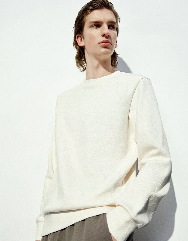 Standard Sleeve Crew Neck Sweatshirt Hoodie with Metallic Shiny Futuristic