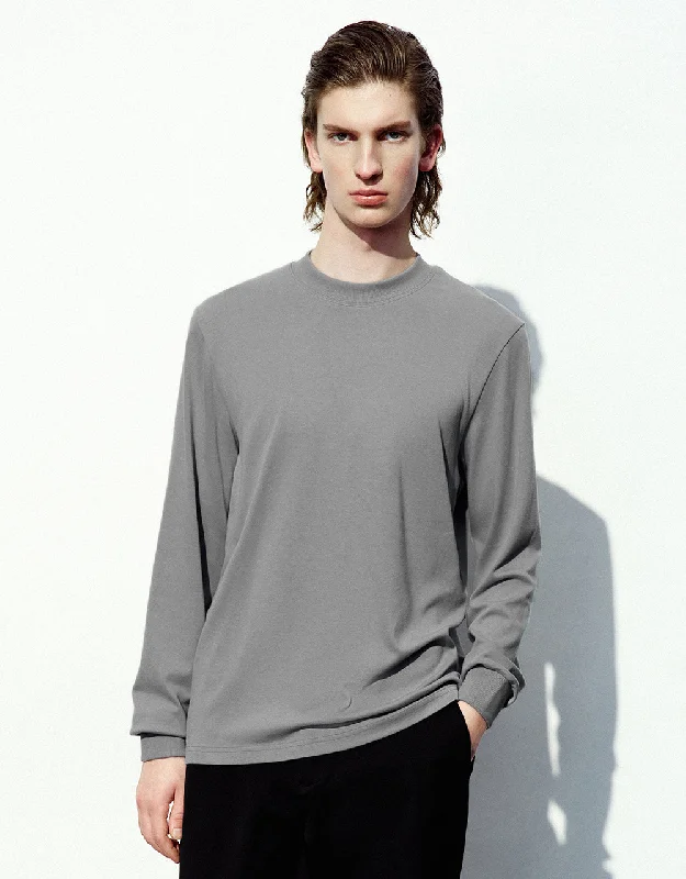 Crew Neck Straight Sweatshirt Hoodie with Zipper Placket Modern Functional