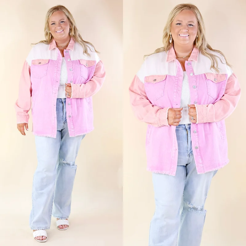 Style Mentor Color Block Button Up Jacket in Coral and Pink Lace Jacket Ribbed Jacket Sequined Jacket Style Mentor Color Block Button Up Jacket in Coral and Pink Lace Jacket Ribbed Jacket Sequined Jacket