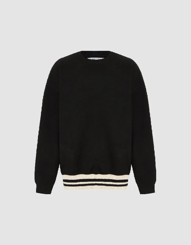 Two Toned Crew Neck Sweatshirt Hooded Sweatshirt Casual Wear Street Style