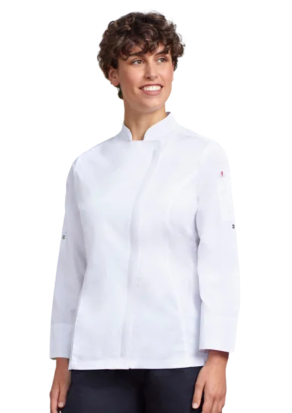 BIZ Womens Alfresco Long Sleeve Chef Jacket (CH330LL) Front Pockets Side Pockets Patch Pockets BIZ Womens Alfresco Long Sleeve Chef Jacket (CH330LL) Front Pockets Side Pockets Patch Pockets