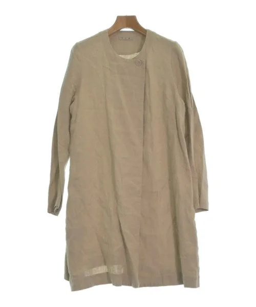 fog linen work Soutien collar coats Checkered Wool Shacket
