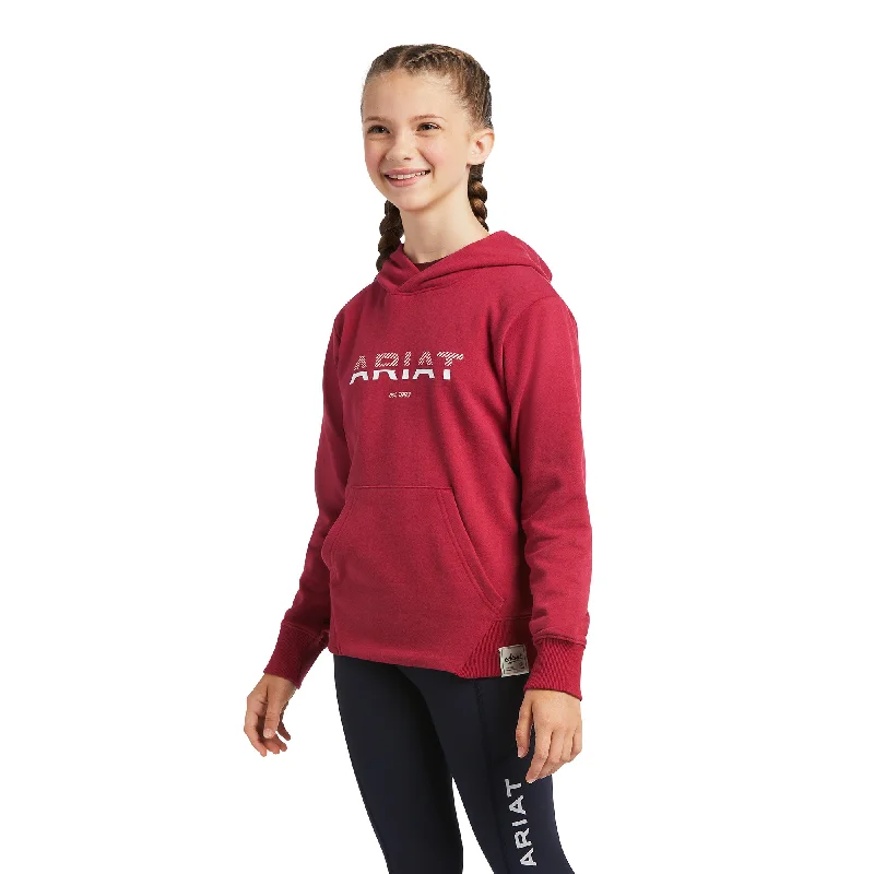 Ariat 3D Logo 2.0 Red Pullover Hoodie 10039224 Puff Sleeve Stylish