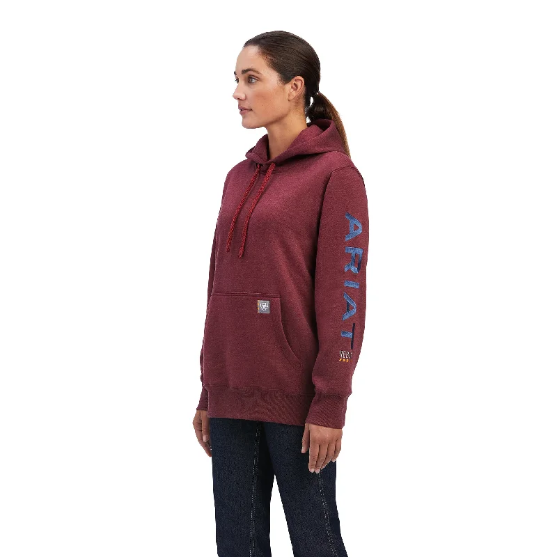 Ariat Ladies Rebar Graphic Maroon Pullover Hoodie 10041447 Honey Neck Pullover