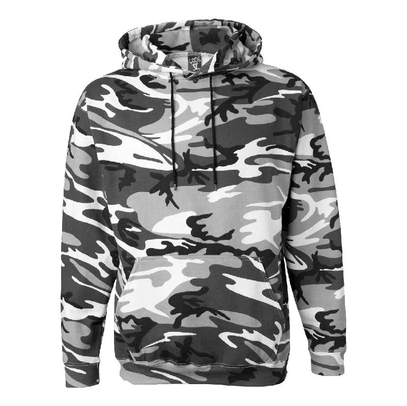B1531 Camo Pullover Fleece Hoodie Cap Sleeve Casual