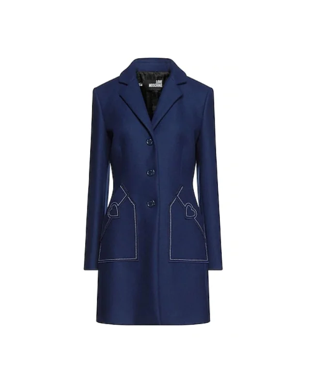Love Moschino  Women's Heart Patch Coat Ultra-Soft Sherpa Vest