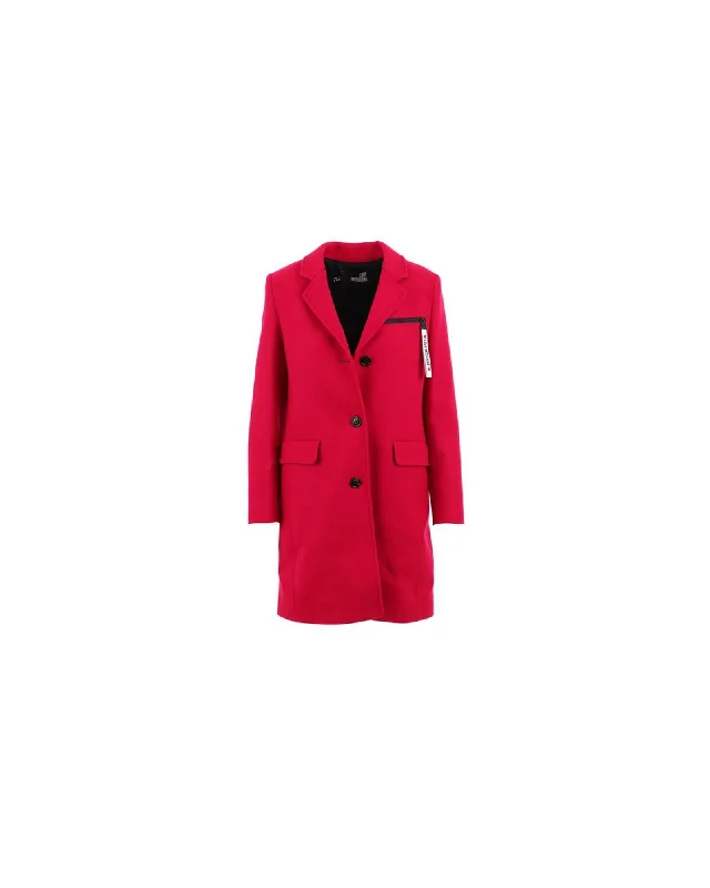 Love Moschino  Women's Classic Wool Coat  Red Warm Down Parka