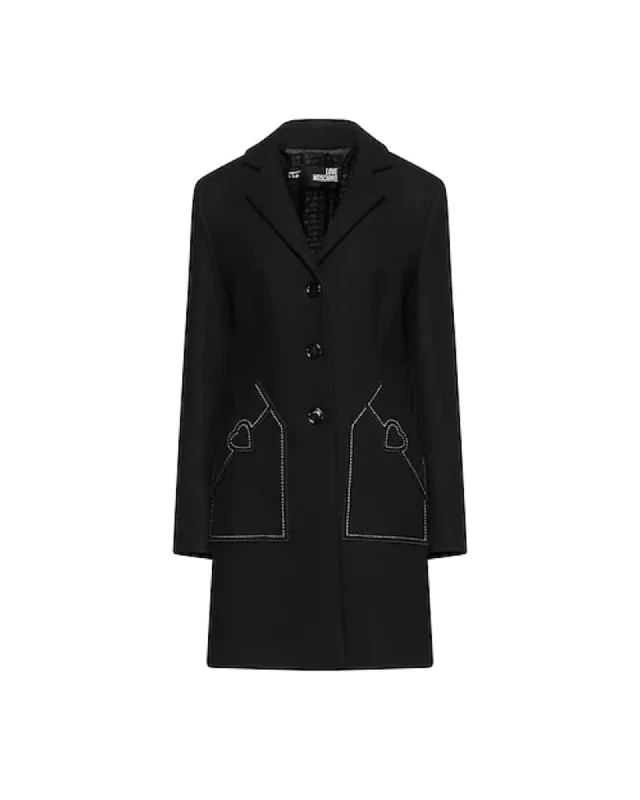 Love Moschino  Double-Breasted Wool Coat Trendy Puffer Vest