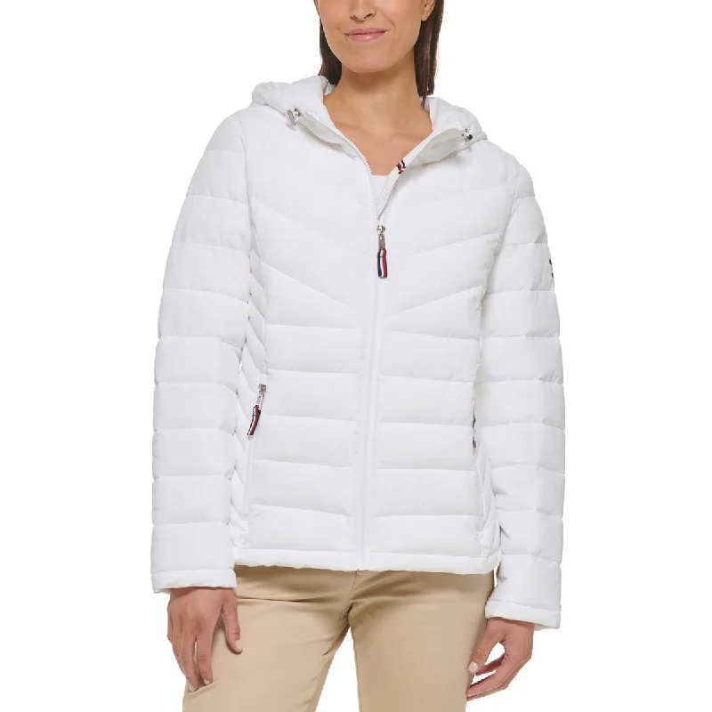 Womens Hooded Polyester Parka Coat Waterproof Hiking Jacket