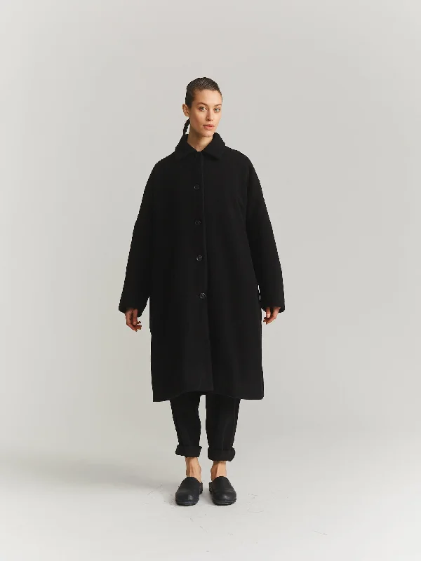 BIG BLOBBY COAT - KASPER - BLACK Luxe Faux Fur Coat