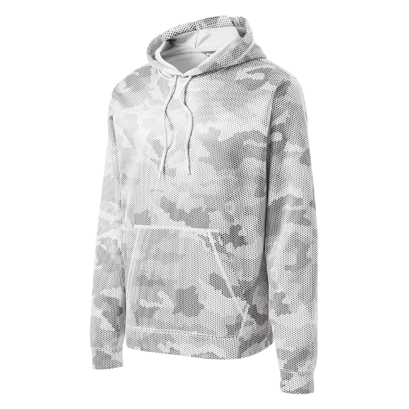 C1538 CamoHex Fleece Hooded Pullover Notched Neck Pullover