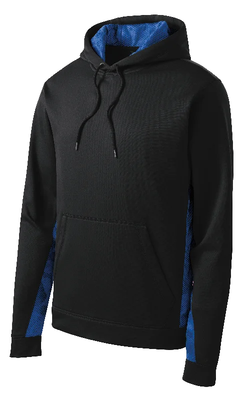 C1747 CamoHex Fleece Colorblock Hooded Pullover Scalloped Neck Pullover