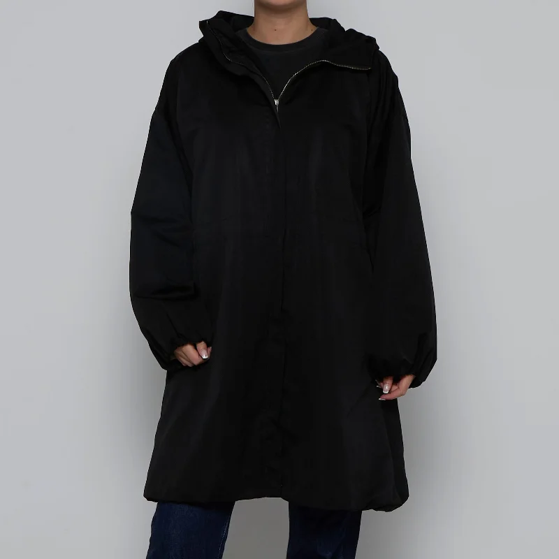 Calvin Klein Zip Up 3/4 Coat - M Hooded Raincoat Women