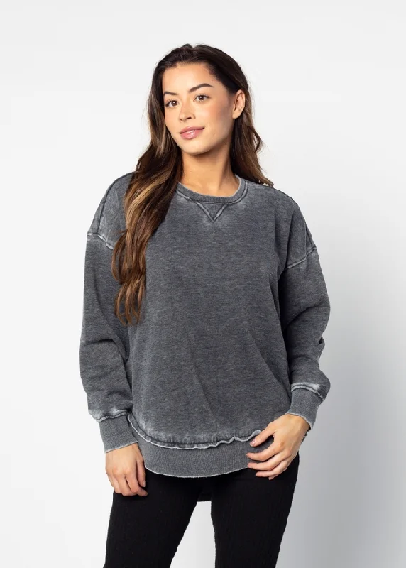 Campus Pullover - Charcoal Elbow Length Sleeve