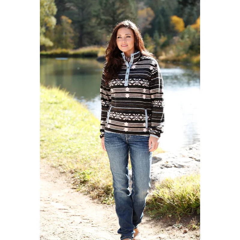 Cinch Women's Black Southwest Polar Fleece Pullover Leg Sleeve Comfort