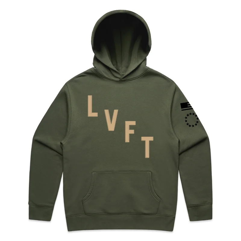 Crew Pullover Hoodie - Olive Angora Wool Cozy
