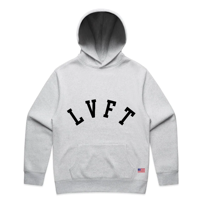 Varsity Crew Pullover Hoodie - White Heather dolman Sleeve Top